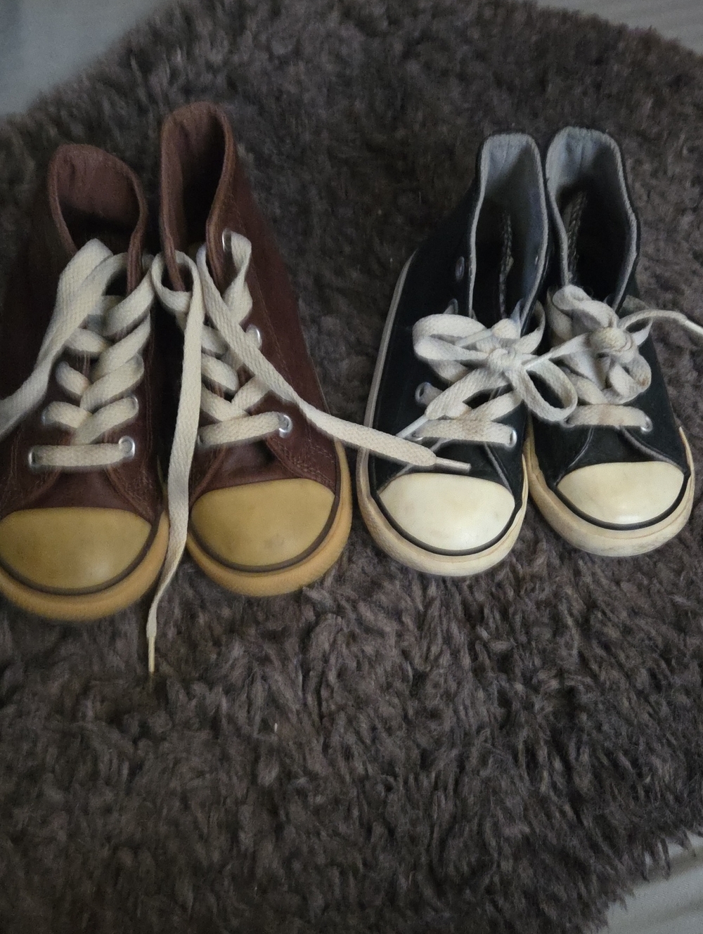 Converse Kids High-Top Canvas Sneakers - Brown and Black Bundle